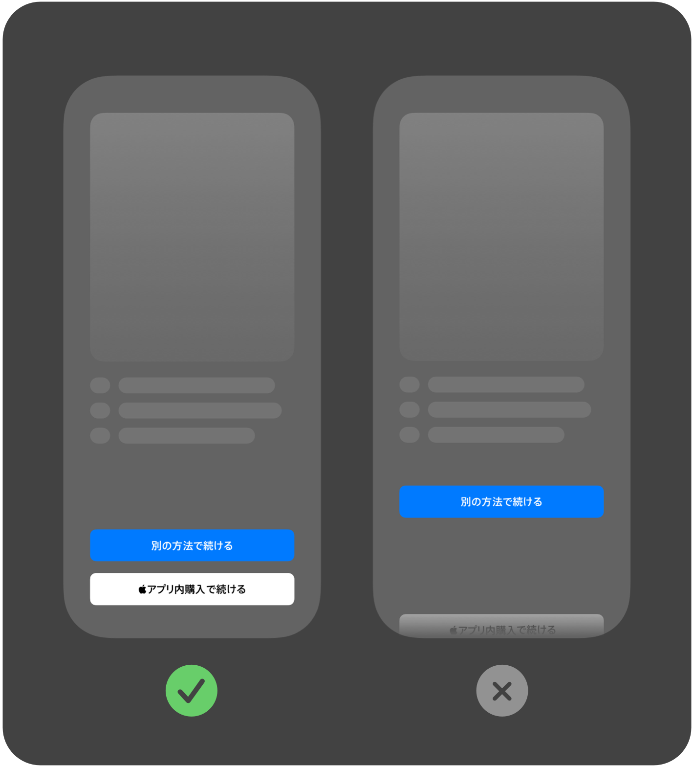 決済フローのステップ2：ユーザーが代替決済オプションを選択している